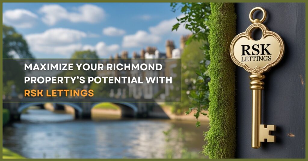Beautiful Richmond street with elegant homes, lush green parks, and the River Thames, showcasing the perfect rental opportunity for landlords.