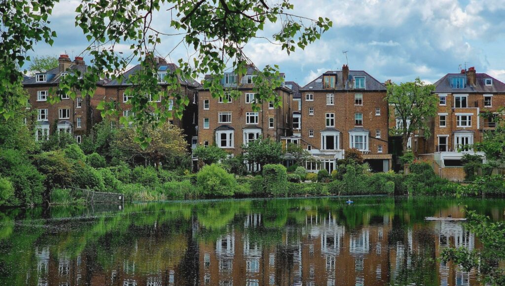 Luxury apartments and Georgian properties in Hampstead, showcasing its varied rental market.