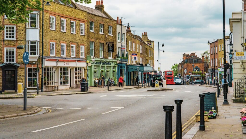 Highgate’s cobbled streets and traditional pubs, showcasing its village-style charm.