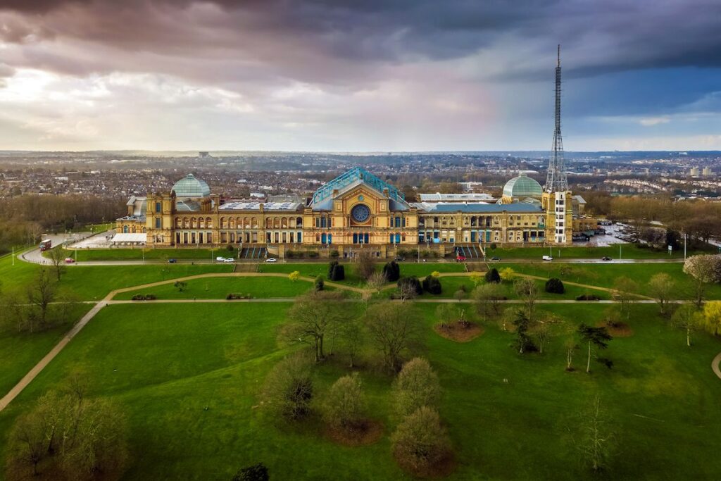 Alexandra Park in Muswell Hill, a family-friendly green space with scenic views and outdoor activities.