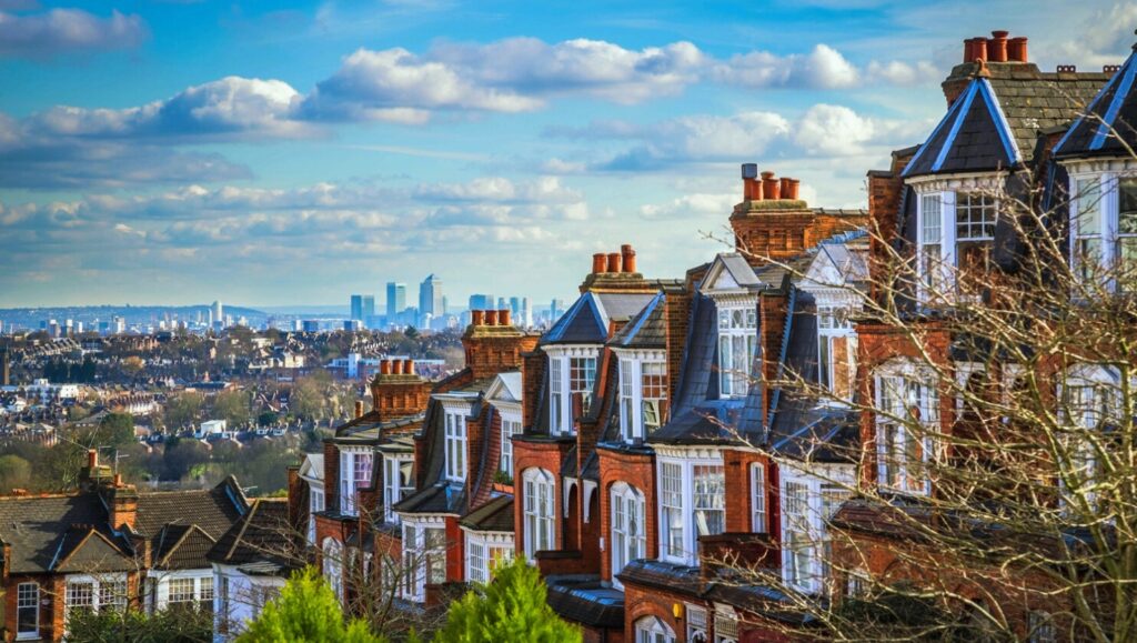 Muswell Hill high street with vibrant independent shops, cafes, and restaurants.